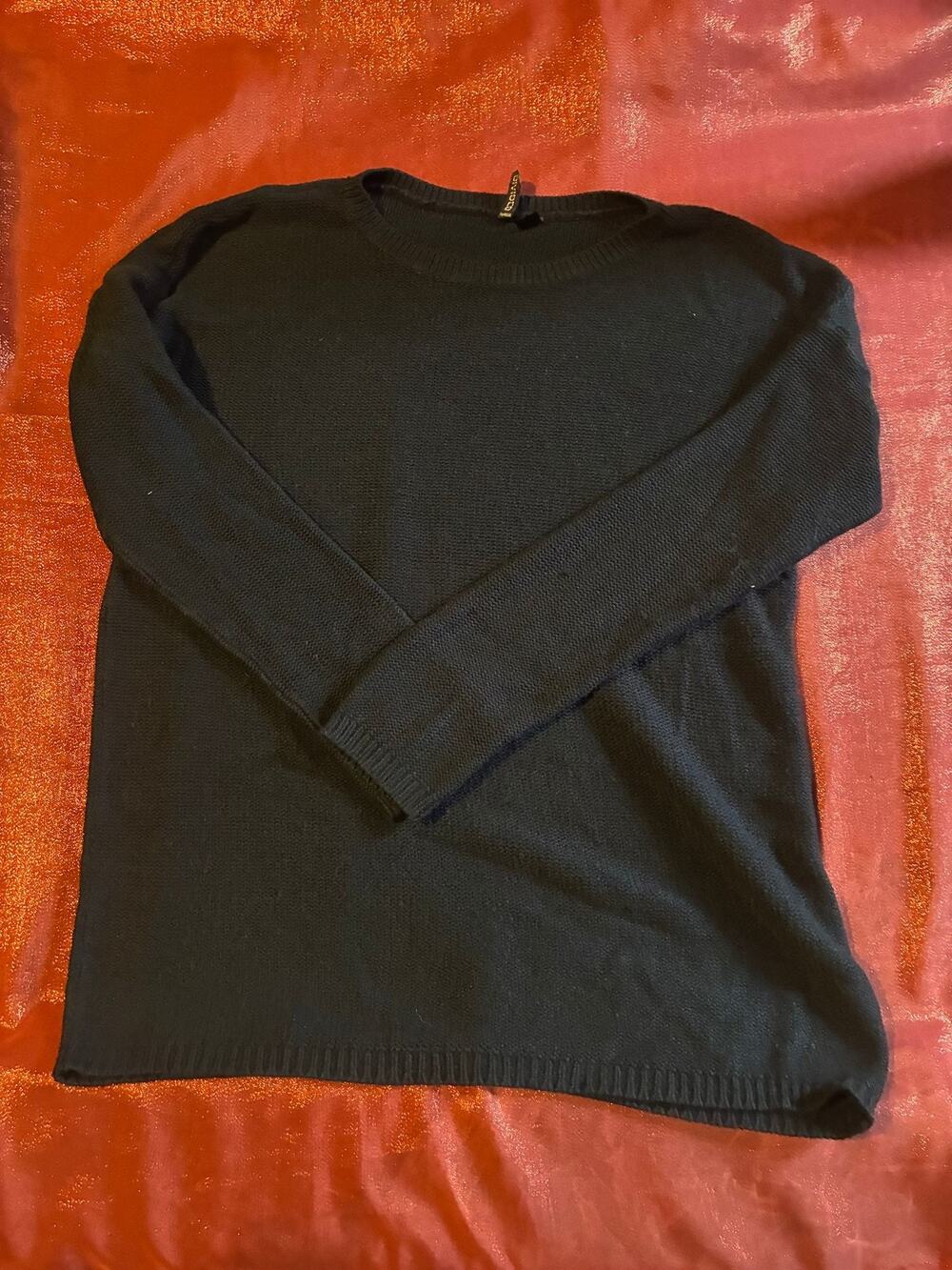Divided H M Sweater Womens Black Crewneck Long Sleeve Knit Pullover Casual Top